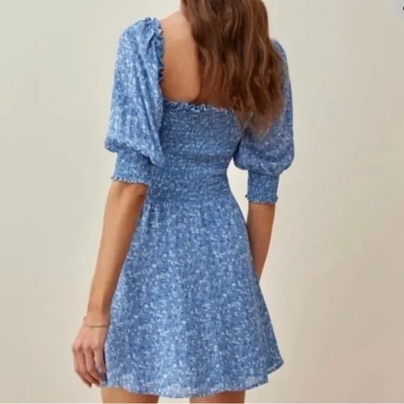 NWT Reformation Elle Mini Dress Suzette size 10 reg $218 - Picture 2 of 7